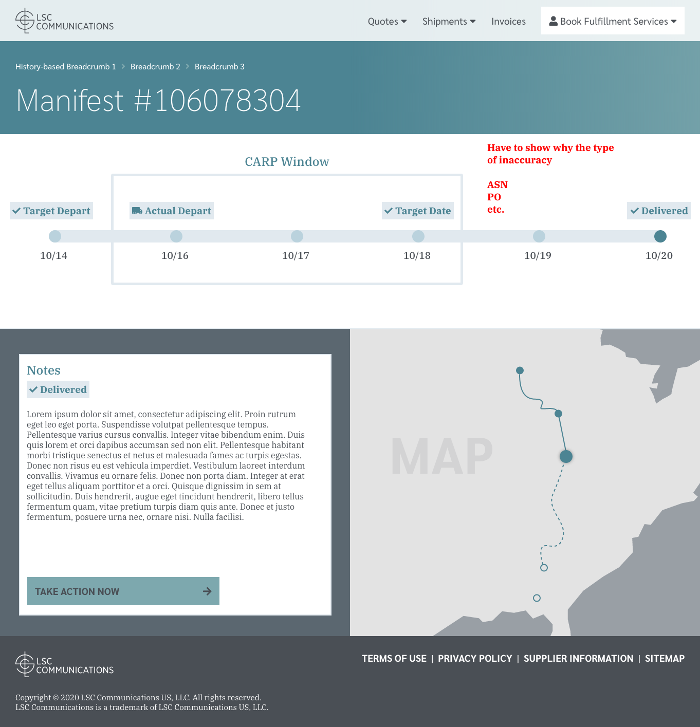 Amazon chargeback mockup - manifest detail horizontal